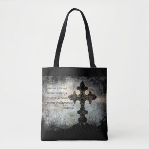 Bolsa Tote Scripture All-Over-Impressão Cross Body Bag