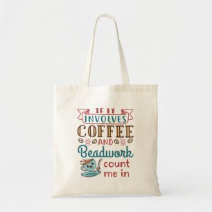 Bolsa Tote Se Envolver Café e Beadwork Conte-Me Em