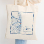Bolsa Tote Sea Bright New Jersey Mapa Elegante Casamento Bem-<br><div class="desc">Estas malas de tote do mapa do Sea Bright New Jersey são perfeitas para acolher os convidados do casamento costeiro de Jersey Shore com malas de boas-vindas, ou personalizá-los para a sua festa de casamento. O coração está sobre o Windows na Água, mas você pode mover o coração clicando em...</div>