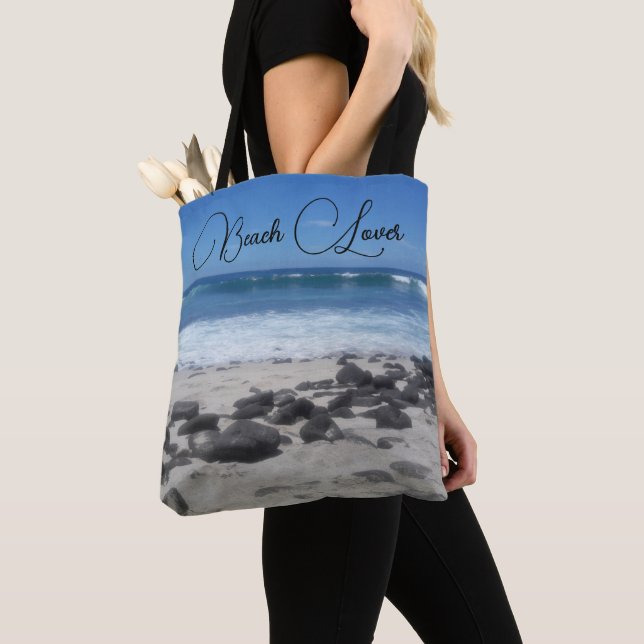 Bolsa Tote Sea Foam Ocean Lava Beach (Close Up)