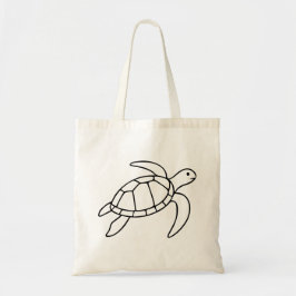 Bolsa Tote Sea Turtle Line Art – Minimalist Marine Animal