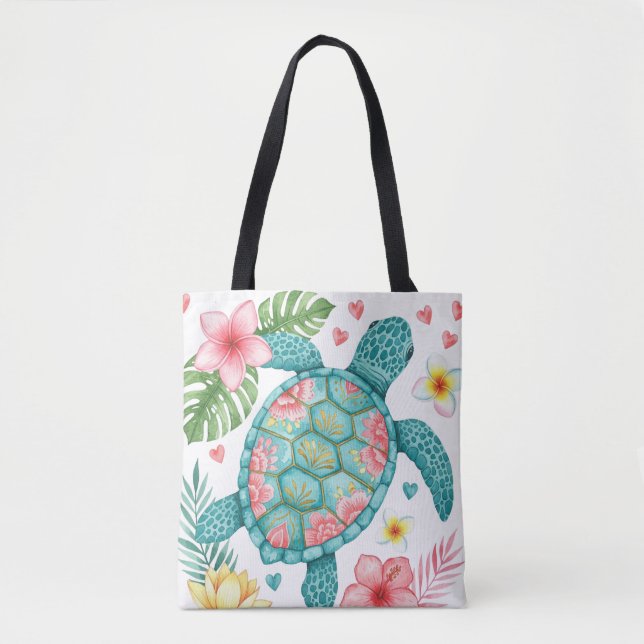 Bolsa Tote Sea Turtle Tropical Summer (Frente)
