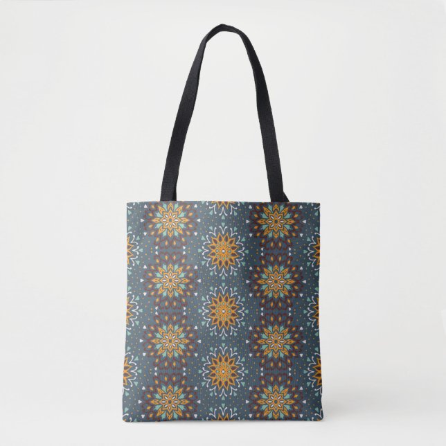 Bolsa Tote Seamless floral pattern. Stylized doodle flowers.  (Frente)
