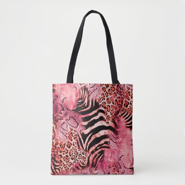Bolsa Tote Seamless leopard pattern, abstract zebra. leopard, (Frente)