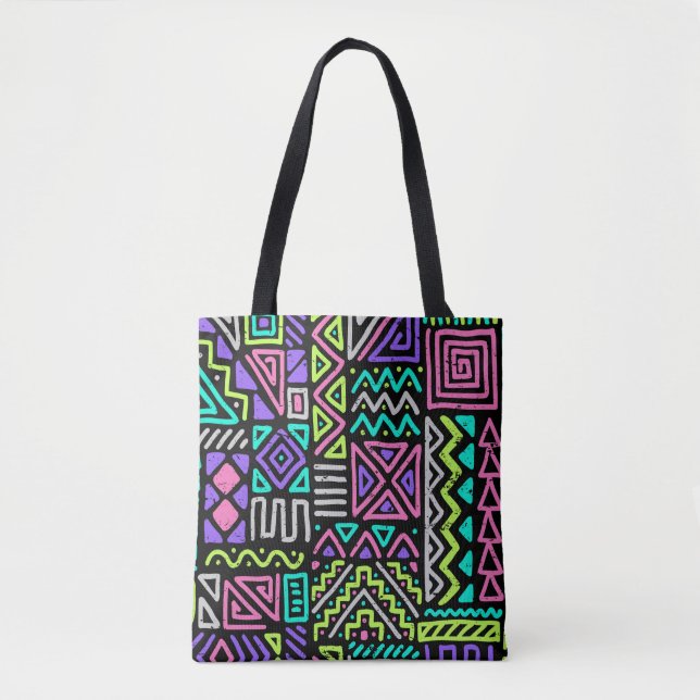 Bolsa Tote  seamless pattern with abstract lines. geometric a (Frente)