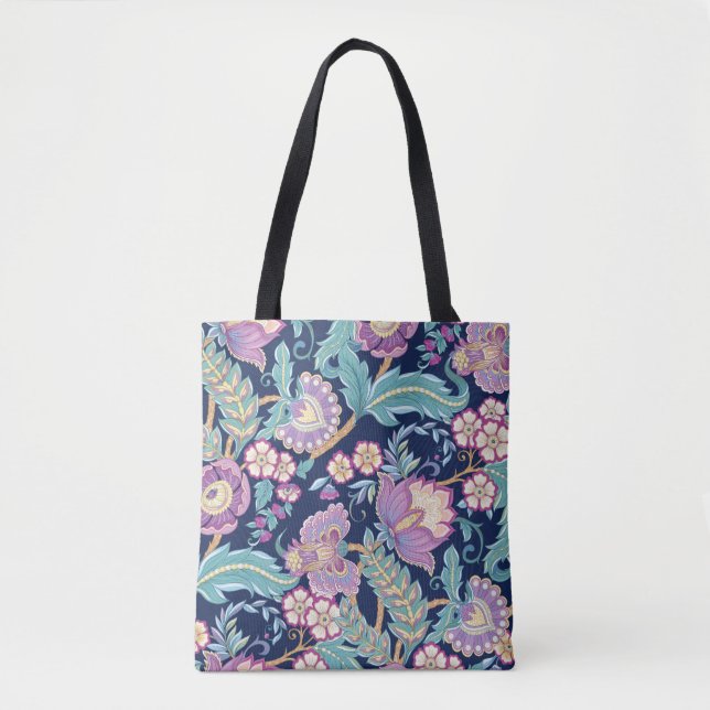 Bolsa Tote Seamless pattern with stylized ornamental flowers  (Frente)