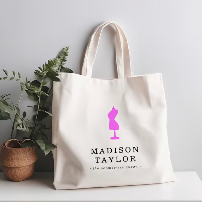 Bolsa Tote Seamstress Tailor | Mannequim rosa (Criador carregado)