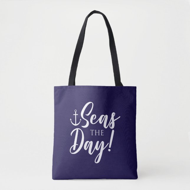 Bolsa Tote Seas o dia! Nautical (Frente)