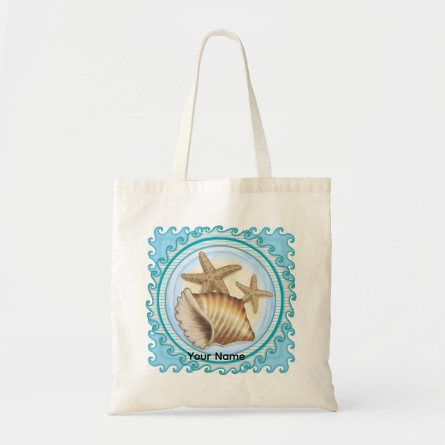 Bolsa Tote Seashell and Starfish (Frente)