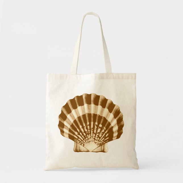 Bolsa Tote Seashell - castanho e bege (Frente)