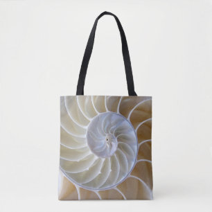 Bolsa Tote Seashell   Nautilus   Espiral Ouro