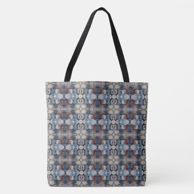 Bolsa Tote Seashells e teste padrão de mosaico 3 das pedras (Frente)