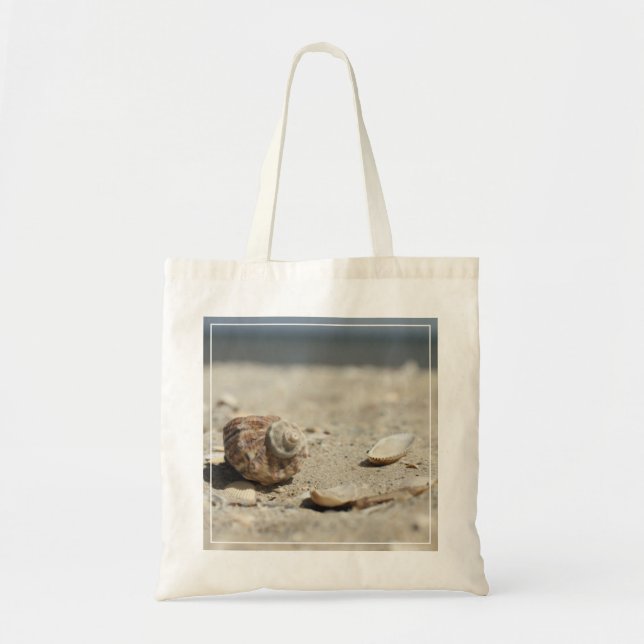 Bolsa Tote Seashells na areia pelo mar (Frente)