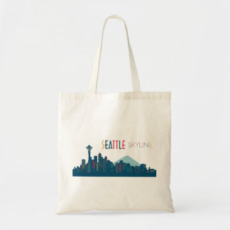 Bolsa Tote Seattle Skyline Blue