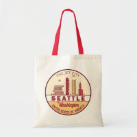 Seattle Washington City Skyline Emblem