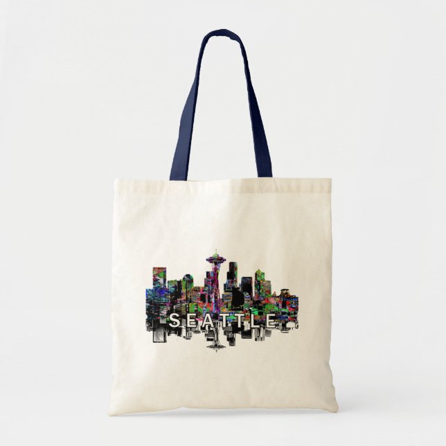 Bolsa Tote Seattle, Washington em grafite (Frente)