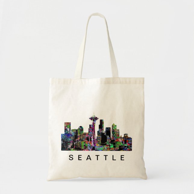 Bolsa Tote Seattle, Washington em grafite (Frente)