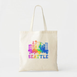 Bolsa Tote Seattle Washington Skyline Watercolor Souvenir Sea
