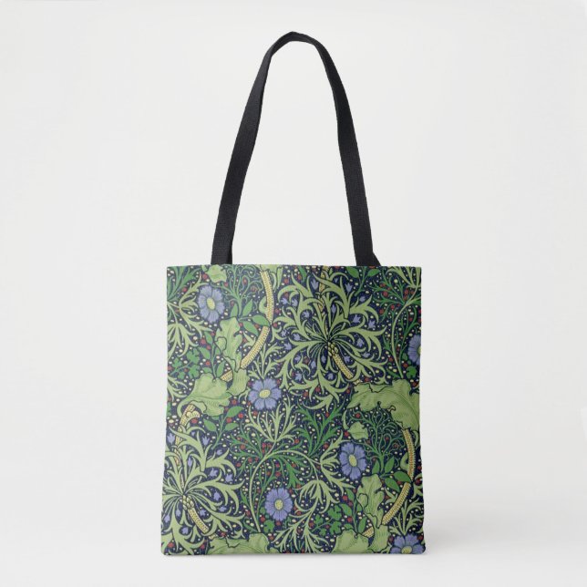 Bolsa Tote Seaweed cobalt thyme - William Morris (Frente)