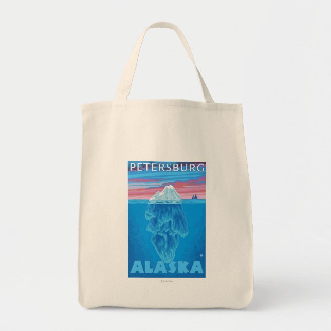 Bolsa Tote Seção Cruzada Iceberg - Petersburgo, Alasca (Frente)