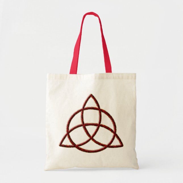 Bolsa Tote Seda do vermelho de Triquetra (Frente)