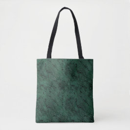 Bolsa Tote Seda Moire Padrão Pequeno em Verde Floresta