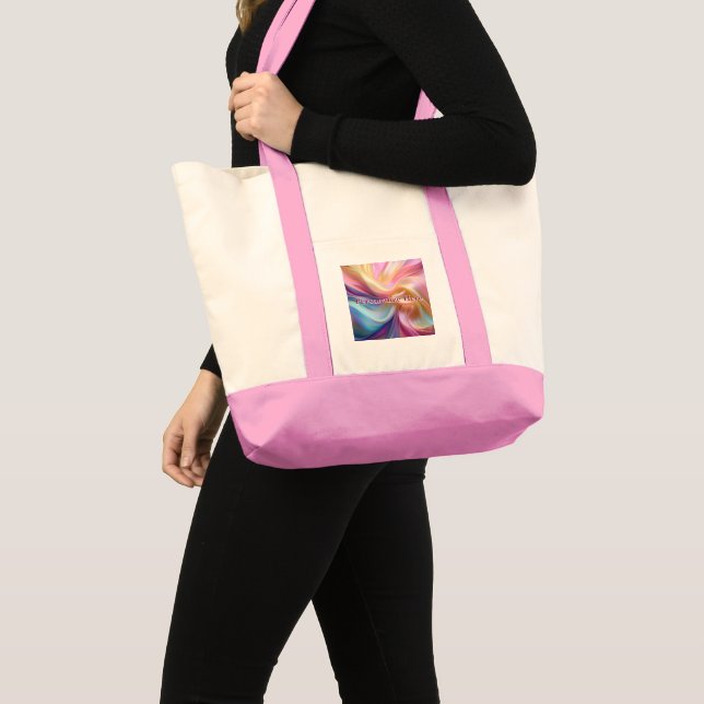 Bolsa Tote Seda Pastel Colorida (Frente (produto))