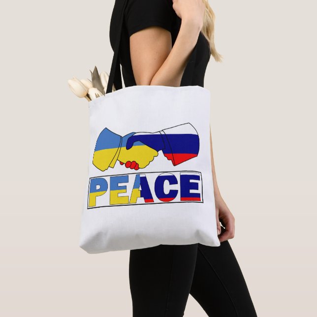 Bolsa Tote Seguimento da paz, Ucrânia, Rússia Bandeira (Close Up)