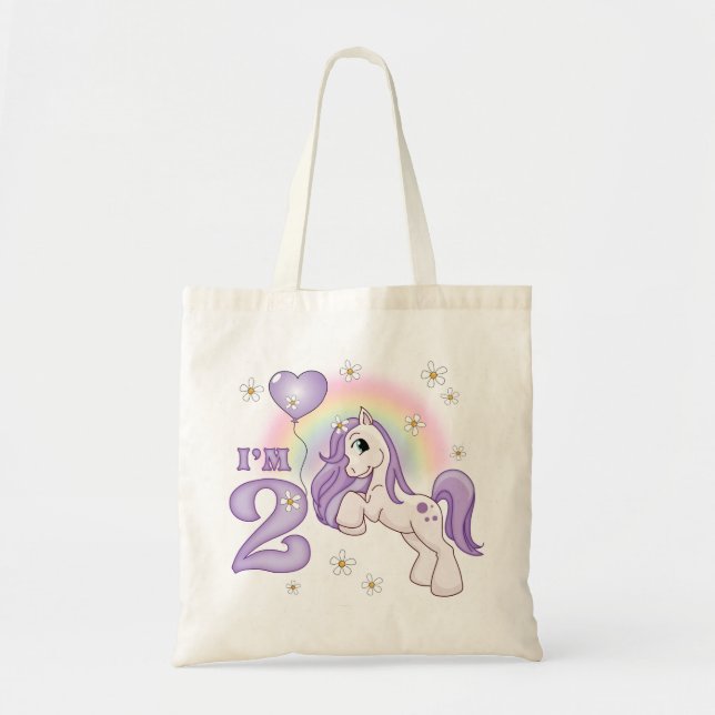 Bolsa Tote segundo aniversário Pony bonito (Frente)