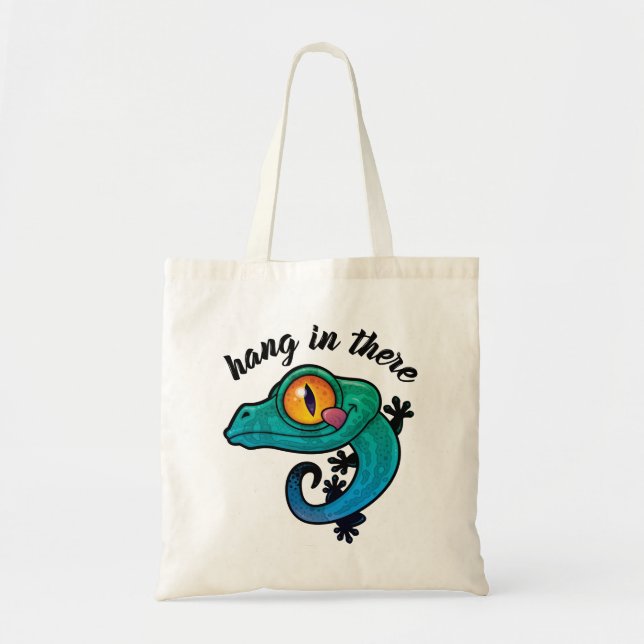 Bolsa Tote Segure-Se Ali Colorida Gecko (Frente)