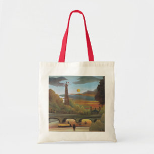 Bolsa Tote Seine e Eiffel Tower no Sunset por Henri Rousseau