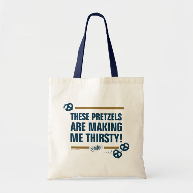 Bolsa Tote Seinfeld | Gráfico de Tipografia "Estes Pretzels" (Frente)