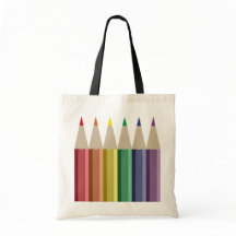 Seis lápis coloridos no arco-íris