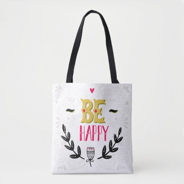 Bolsa Tote Seja 4 felizes (Frente)