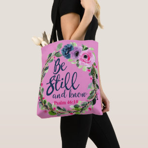 Bolsa Tote Seja ainda e saiba o verso floral cor-de-rosa da