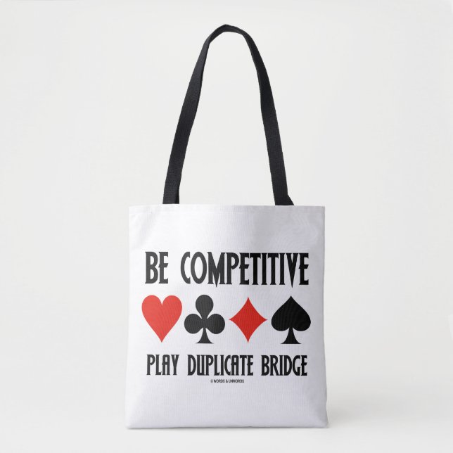 Bolsa Tote Seja Competitivo Jogar Suportes De Placa Bridge Du (Frente)