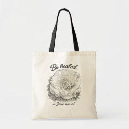 Bolsa Tote Seja Curado em Nome de Jesus Cristão Floral