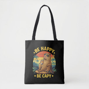 Bolsa Tote Seja Feliz Seja Capy Carpa Engraçado Meme