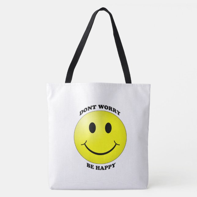 Bolsa Tote Seja feliz sorriso (Frente)