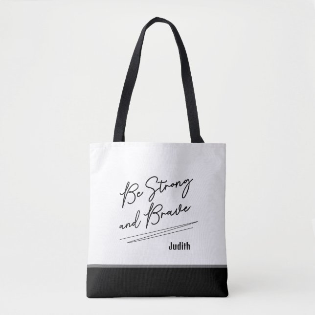 Bolsa Tote Seja Forte, Bíblia Cristã Versa Escritura (Frente)