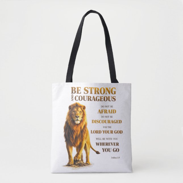 Bolsa Tote Seja Forte e Corajoso  (Frente)