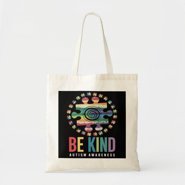 Bolsa Tote Seja gentil com conhecimento do autismo Design (Frente)