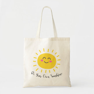 Bolsa Tote "Seja o Seu Próprio Sol" Lindo Kawaii Sol Feliz Ca