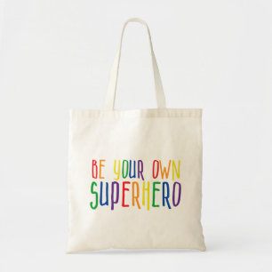 Bolsa Tote Seja seu super-herói, citação inspiradora