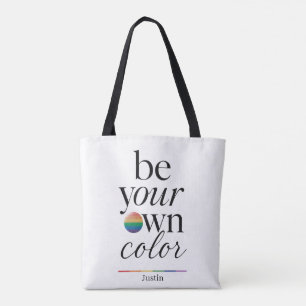 Bolsa Tote Seja Sua Própria Cor Tipografia Minimalista Declar