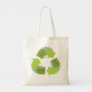 Bolsa Tote Seja Verde. Reutilizar, reduzir, reciclar
