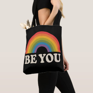 Bolsa Tote Seja Você Orgulho Gay Lésbico LGBTQ Aliado Arco-ír