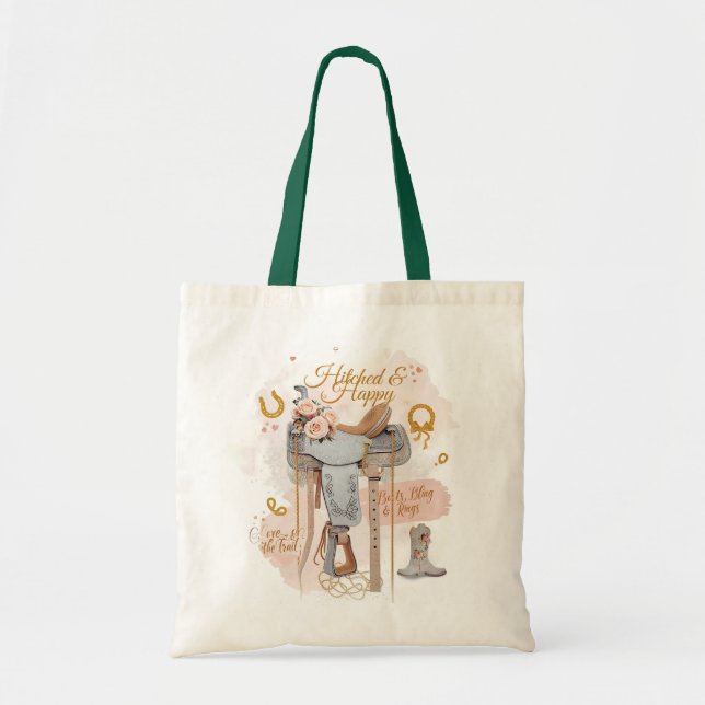 Bolsa Tote Sela & Brilho – Design de Arte para Casamento West (Frente)