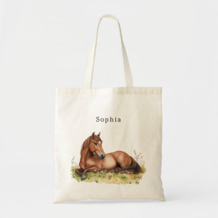 Bolsa Tote Selim Floral Rosa Rústico Marrom para Cavalo