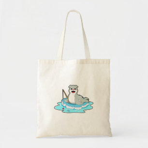 Bolsa Tote Selo na pesca com vara de pesca